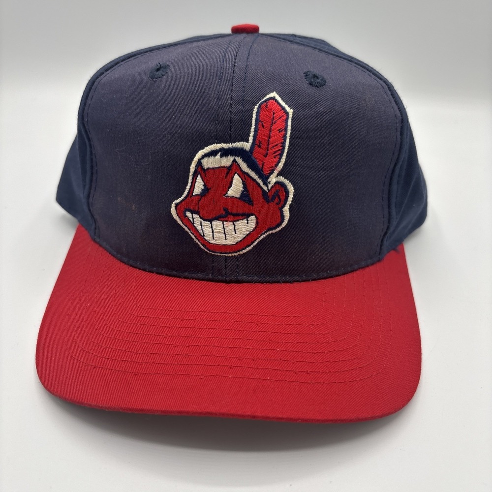 Vintage Cleveland Indians Chief Wahoo MLB Baseball Annco SnapBack Hat Cap